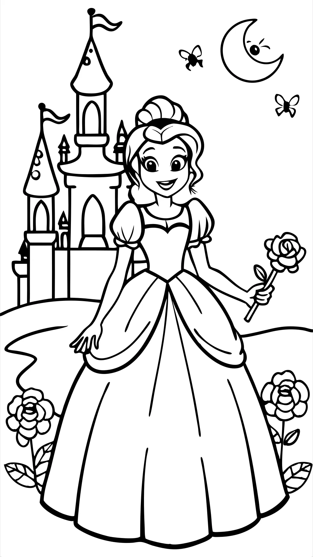 belle beauty and the beast coloring pages